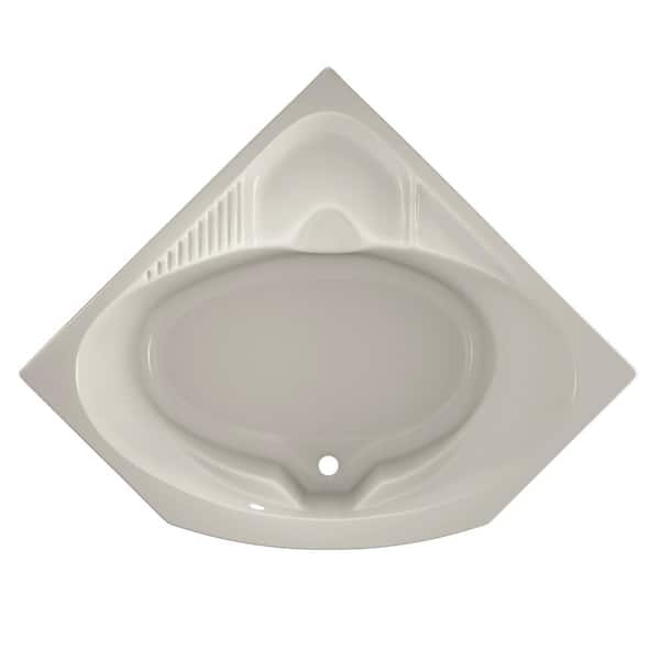 JACUZZI CAPELLA 55 in. Acrylic Neo Angle Oval Corner Drop-in Non Whirlpool Bathtub in Oyster