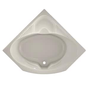 CAPELLA 55 in. Acrylic Neo Angle Oval Corner Drop-in Non Whirlpool Bathtub in Oyster