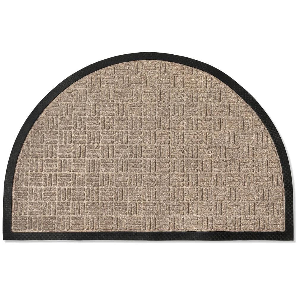 Indoor Outdoor Doormat Beige 24 in. x 36 in. Checker Half Round Floor Mat price history on PriceWatchPro