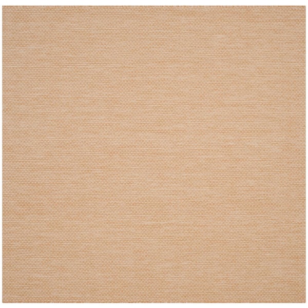 Courtyard Natural/Cream 7 ft. x 7 ft. Square Solid Indoor/Outdoor Patio  Area Rug