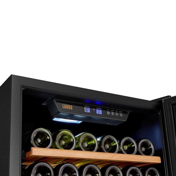 LANBO 23.4-in W 18-Bottle Capacity Black, Stainless Steel Dual Zone Cooling  Built-In /freestanding Wine Cooler in the Wine Coolers department at