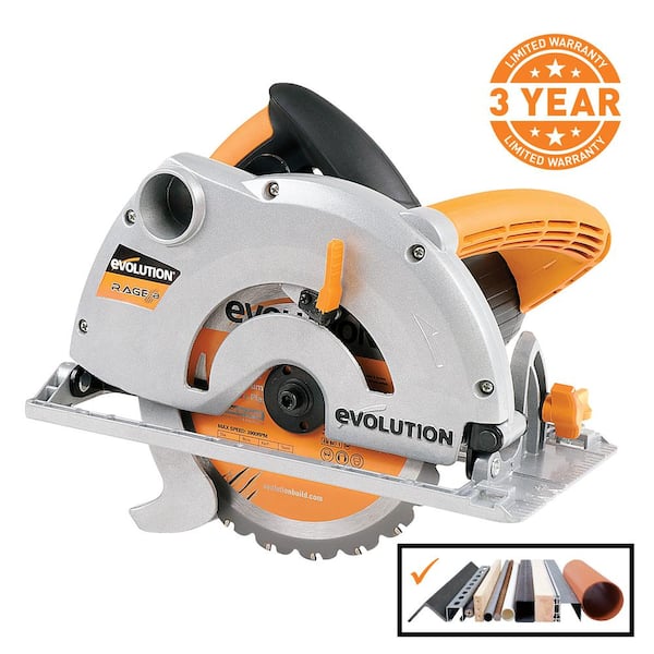 Evolution Power Tools 10 Amp 7-1/4 in. Multi-Purpose Cutting Circular Saw