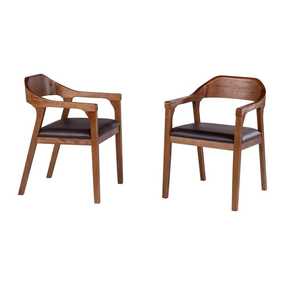 UPC 888437773182 product image for Rasmus Dining Armchairs Brown/Chestnut Wire-Brush Finish (Set of 2) | upcitemdb.com