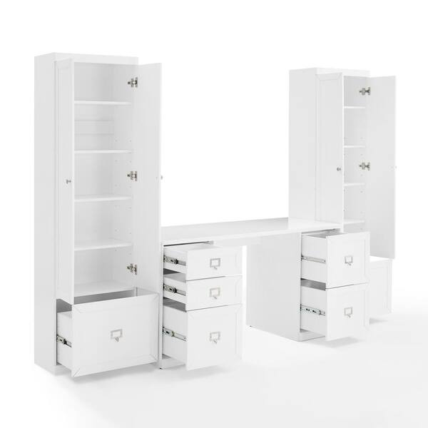 white desk storage cabinet