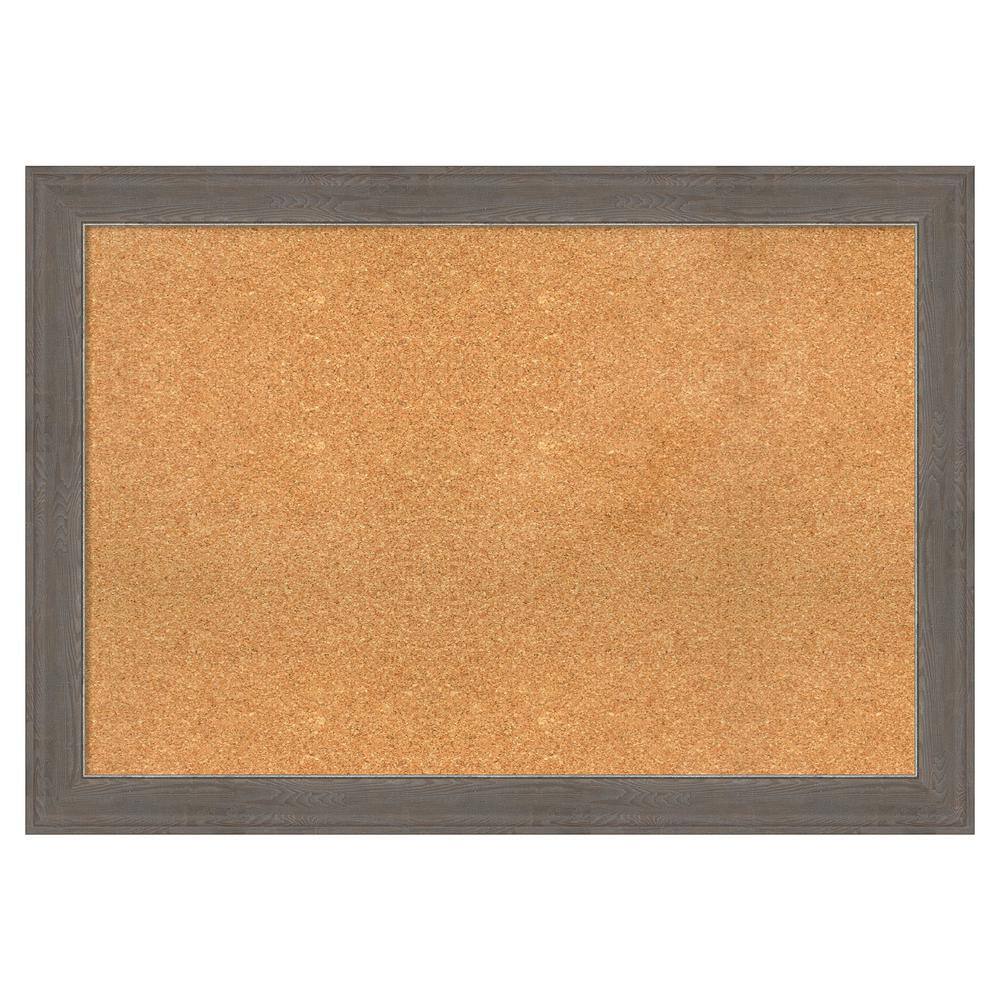 Amanti Art Alta Brown Grey Natural Corkboard 41 in. x 29 in. Bulletin ...