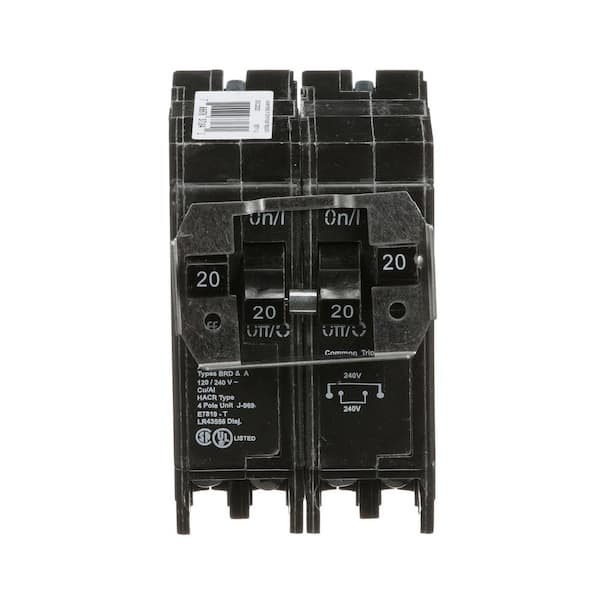 BR 2-20 Amp 2 Pole BQ (Independent Trip) Quad Circuit Breaker