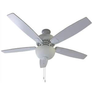 Fusion 52 in. Indoor Matte White Ceiling Fan with LED Light Kit