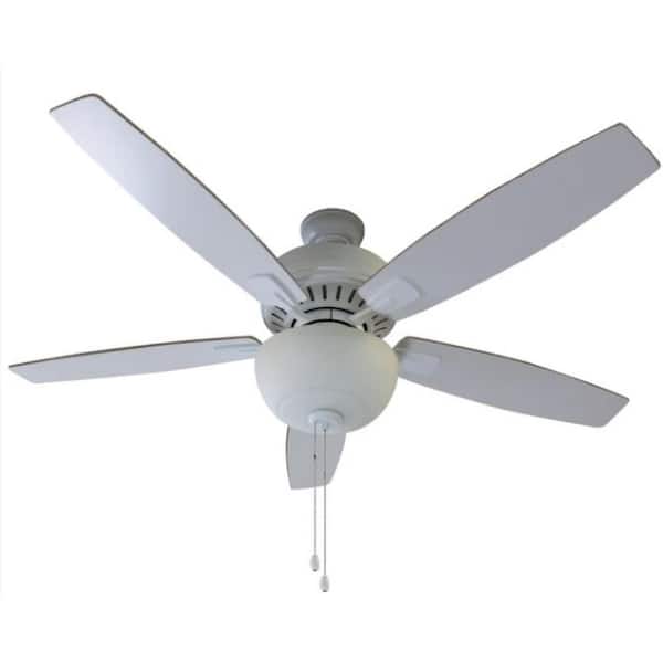 BLUE MOUNTAIN FANS Fusion 52 in. Indoor Matte White Ceiling Fan with LED Light Kit