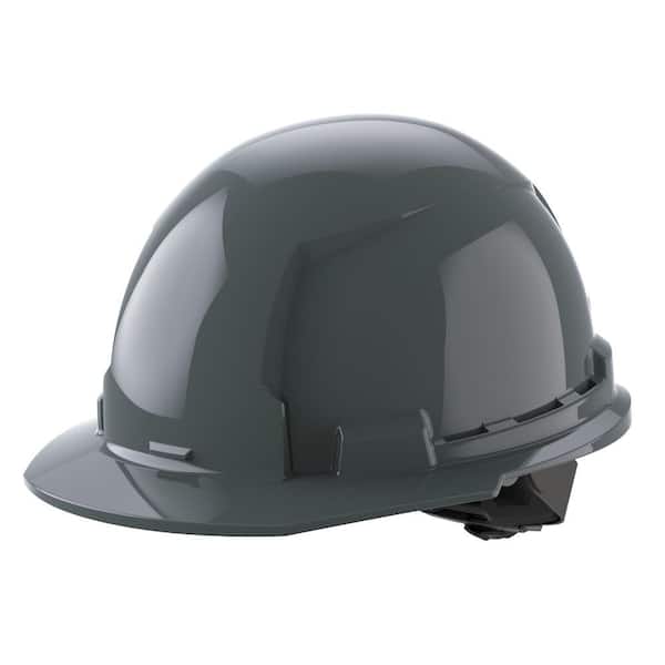 BOLT Gray Type 1 Class E Front Brim Non-Vented Hard Hat with 4 Point Ratcheting Suspension