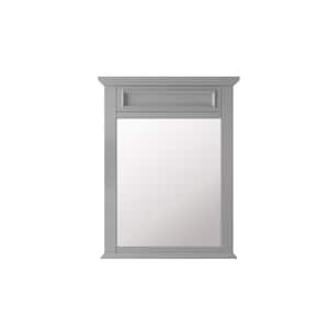 Sadie 28 in. W x 36 in. H Framed Rectangular Beveled Edge Bathroom Vanity Mirror in Dove Gray