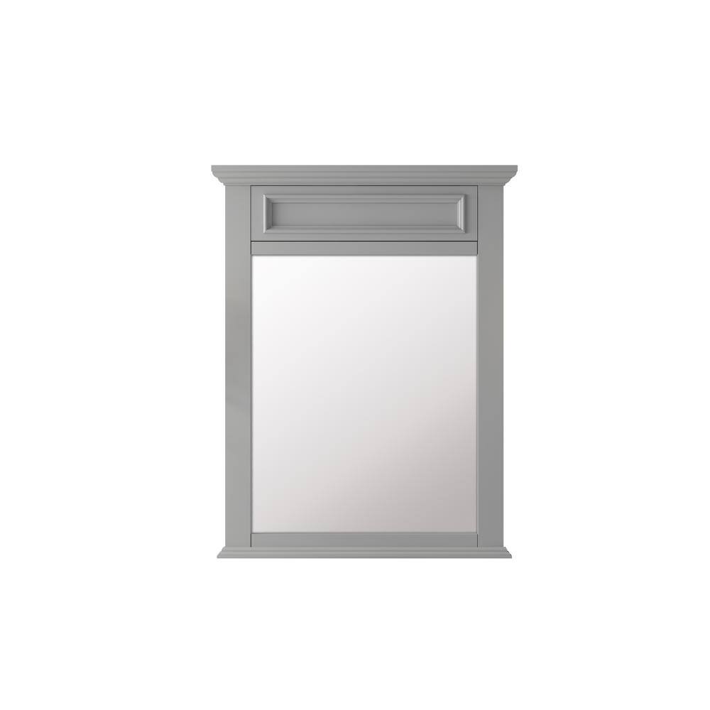 Sadie 28" Dove Gray Rectangular Wood Bathroom Vanity Mirror