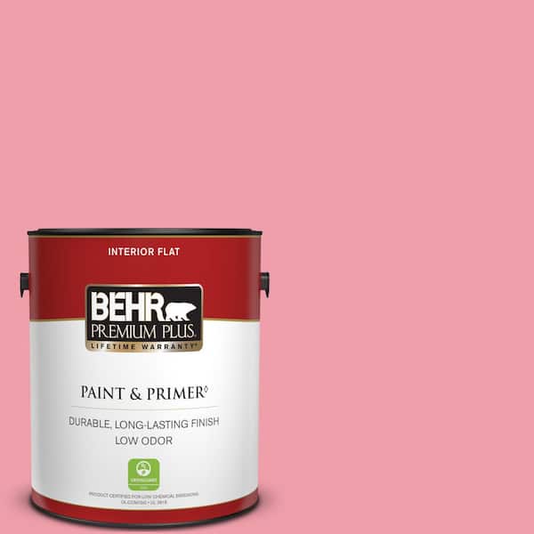 BEHR PREMIUM PLUS 1 gal. #120B-5 Candy Coated Flat Low Odor Interior Paint & Primer