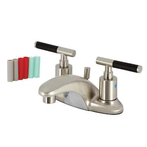 Kaiser 4 in. Centerset 2-Handle Bathroom Faucet with Plastic Pop-Up in Brushed Nickel