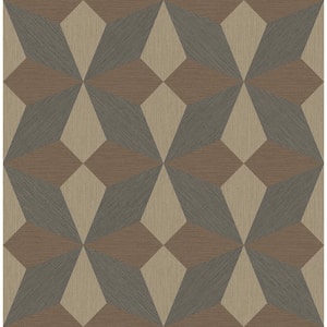 Valiant Copper Faux Grasscloth Mosaic Copper Wallpaper Sample
