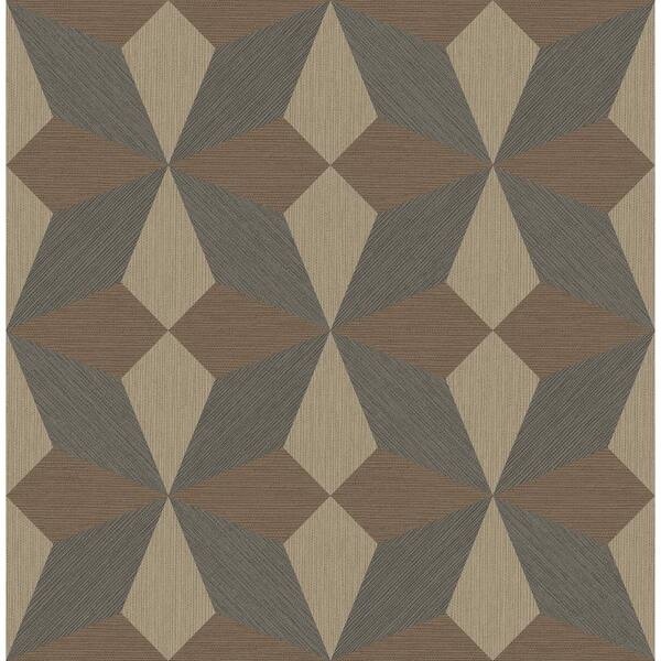 Decorline Valiant Copper Faux Grasscloth Mosaic Copper Wallpaper Sample