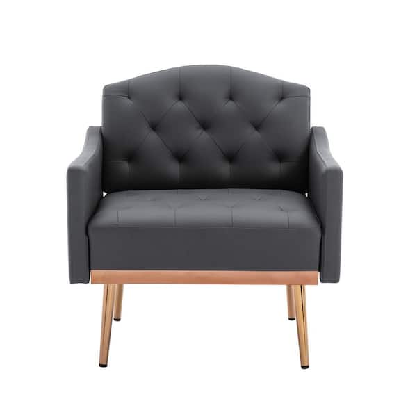 Unbranded Gray PU Faux Leather Upholstered Accent Arm Chair leisure Tufted Single Sofa