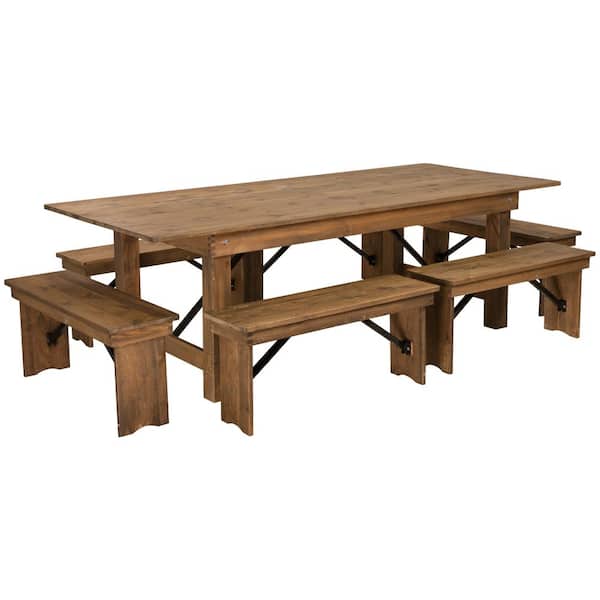 Carnegy Avenue 7-Piece Antique Rustic Farm Table Set