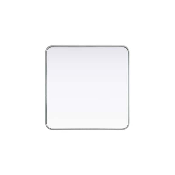 Unbranded Timeless Home Silver 30 in. W x 30 in. H Contour Wall Mirror