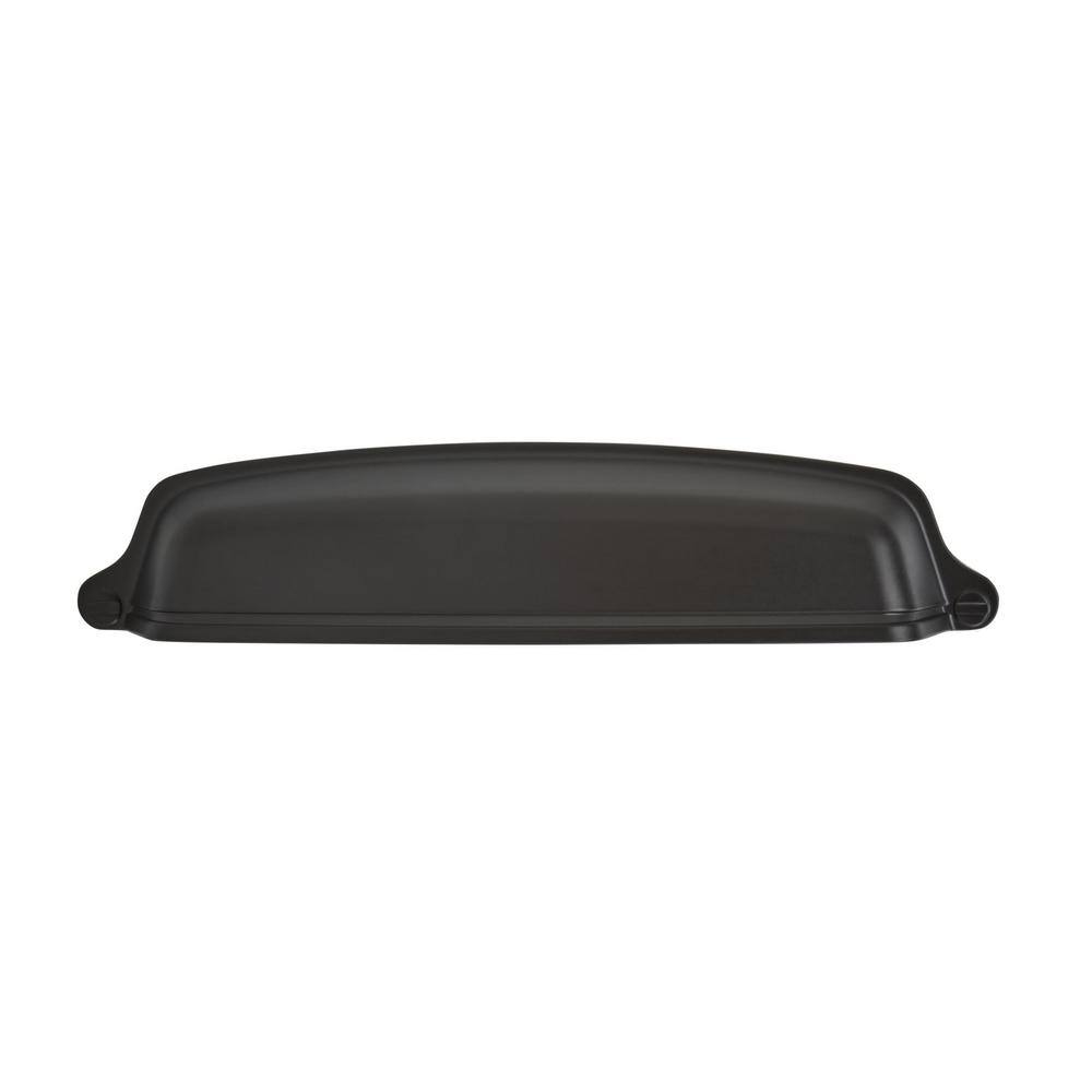 Matte Black Steel Traditional Cabinet Cup Pull
