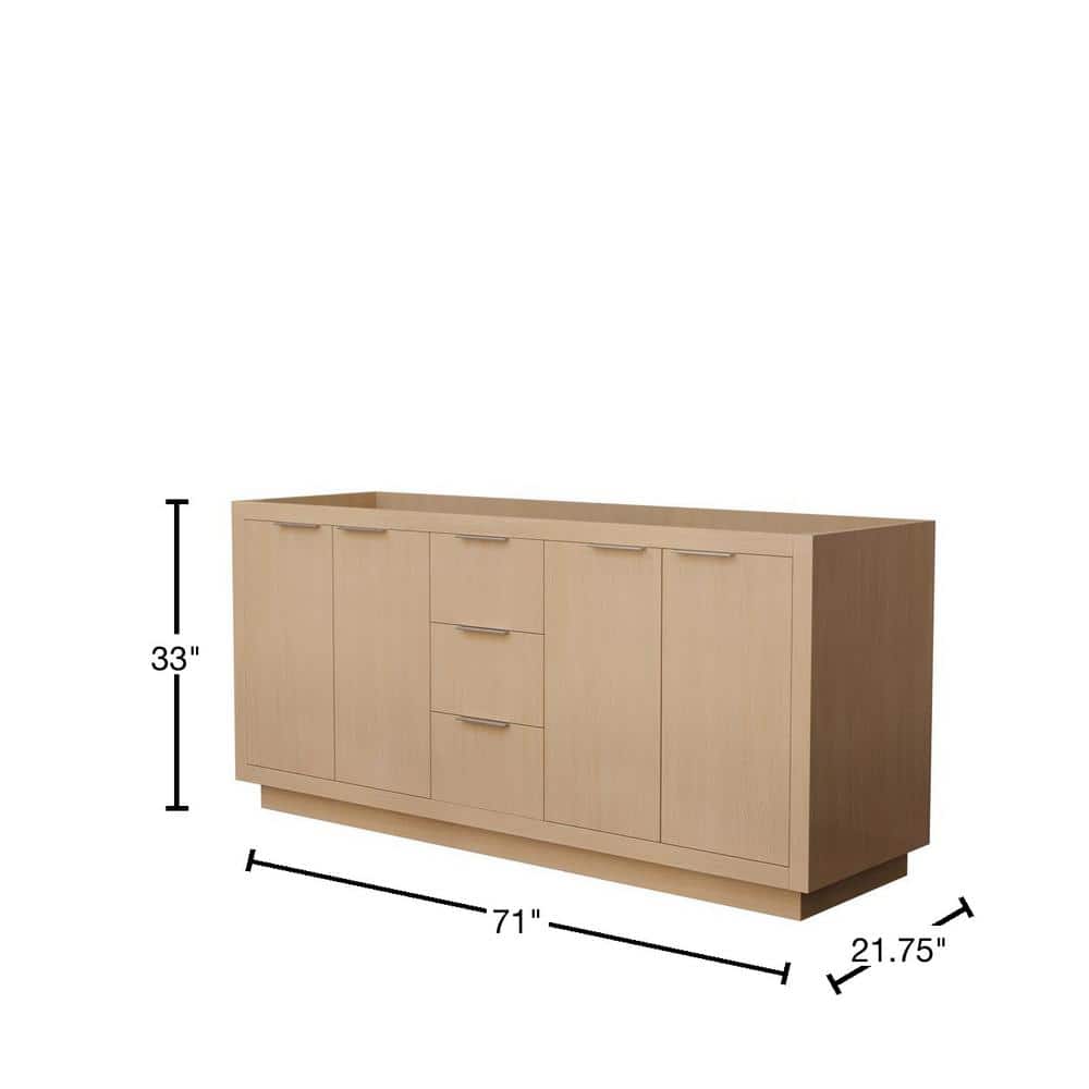 Maroni 71" Light Straw Double Bathroom Vanity Base