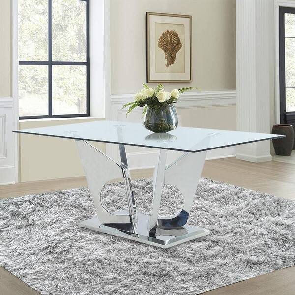 Acme mirrored store dining table