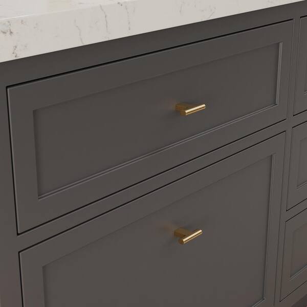 Vail 2 in. Satin Brass Bar Cabinet Knob (10-Pack) Vail 2 in. Satin Brass Bar Cabinet Knob (10-Pack)