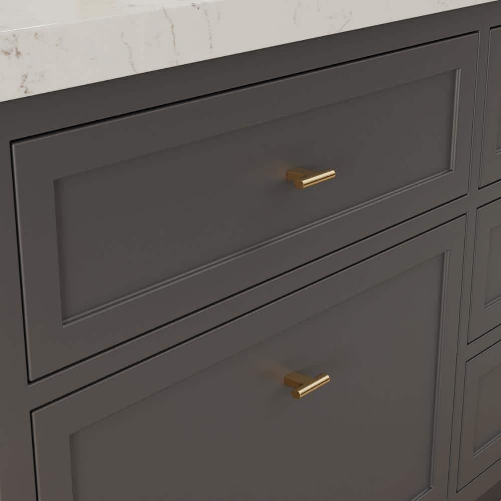 Vail 2" Satin Brass T-Handle Bar Knob