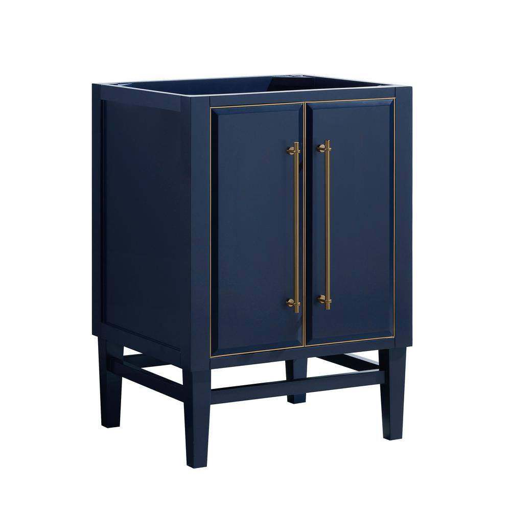 Mason 24'' Navy Blue Solid Wood Bathroom Vanity Base with Gold Trim