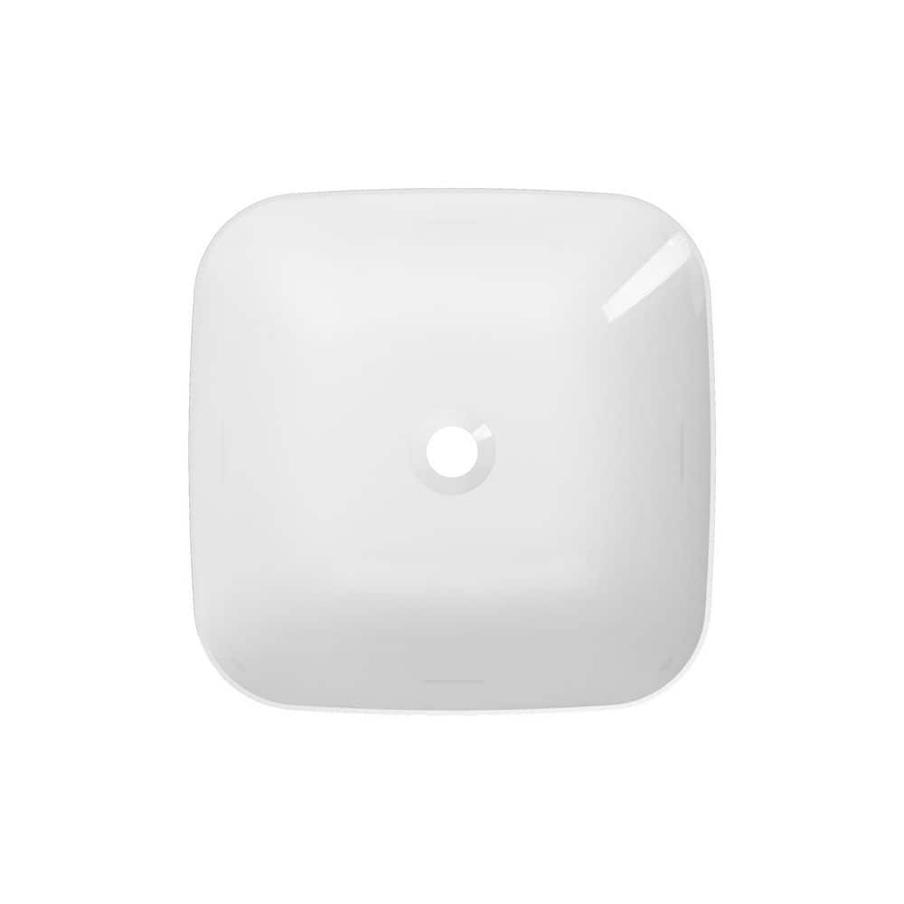 Kauri 15.875 in. Above Counter Square Bathroom Sink Vessel Sink in Gloss White price history on PriceWatchPro