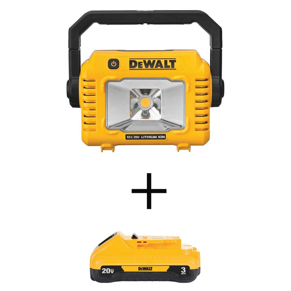 DEWALT 20V MAX Compact Task Light and 1 20V MAX Compact Lithium Ion 3.0Ah Battery DCL077BW230 The Home Depot