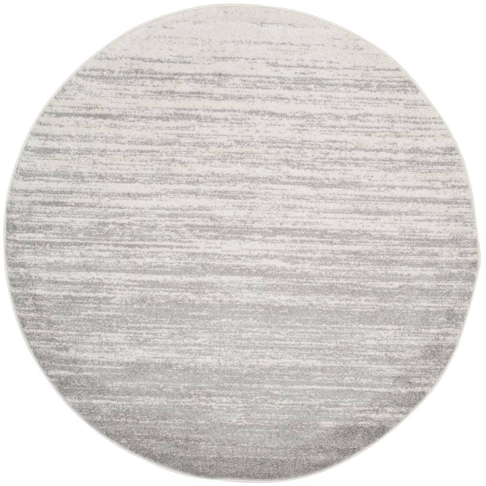 Adirondack Ivory/Silver 5 ft. x 5 ft. Round Solid Area Rug price history on PriceWatchPro