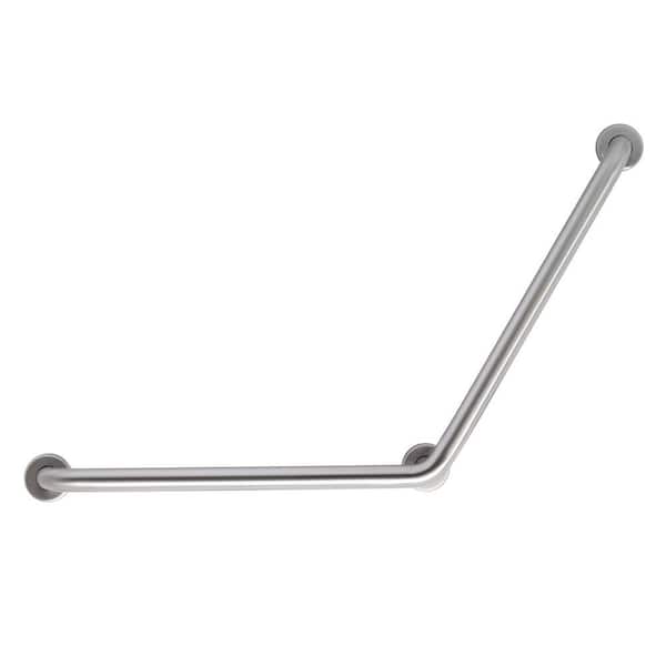 Unbranded CareGiver 16 in. x 1-1/2 in. Concealed Screw Grab Bar with 120 Degree Angle in Stainless Steel
