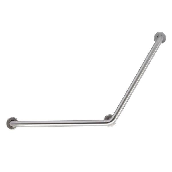 Unbranded CareGiver 24 in. x 1-1/2 in. Concealed Screw Grab Bar with 120 Degree Angle in Stainless Steel
