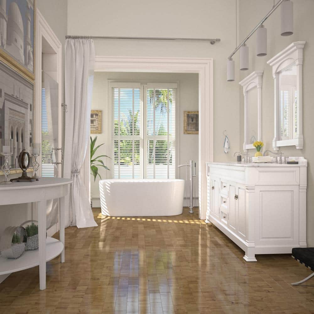 Ursula 59'' White Acrylic Freestanding Soaking Bathtub