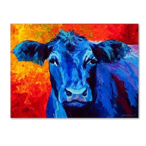 18 in. x 24 in. "Blue Cow" by Marion Rose Printed Canvas Wall Art