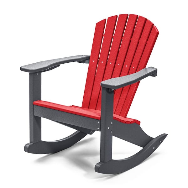 Perfect Choice Classic Gray Rocking Wood Adirondack Chair