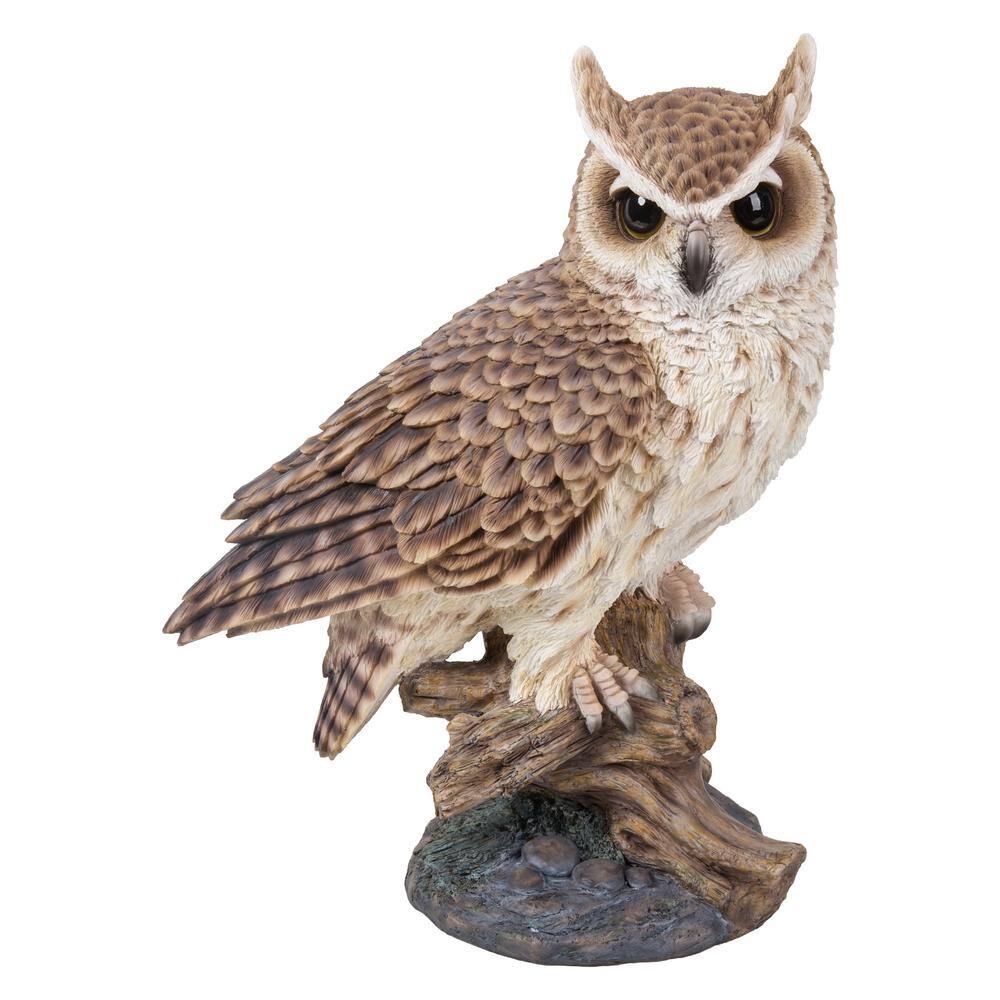 HI-LINE GIFT LTD. Large Long Eared Owl On Stump - Garden Statue 87717-E ...