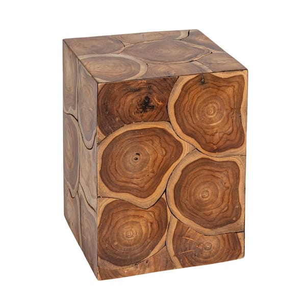 Mesa 13.8 in. Natural Square Teak Wood Root End Table