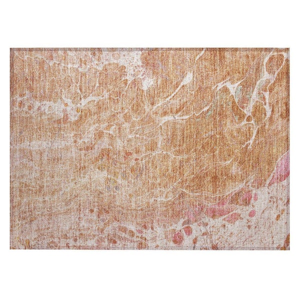 Chantille Machine Washable Indoor/Outdoor Abstract ACN2731 Salmon 3 ft. x 4 ft. Area Rug