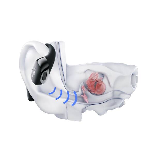 SHOKZ Open Fit 2+True Wireless Bluetooth Earbuds Black T921-ST-BK
