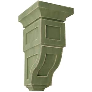 4 in. x 8 in. x 4-3/4 in. Restoration Green Small Reyes Wood Vintage Decor Corbel