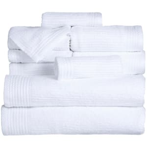 6-Piece White Solid 100% Cotton Bath Towel Set 614013OCD - The Home Depot