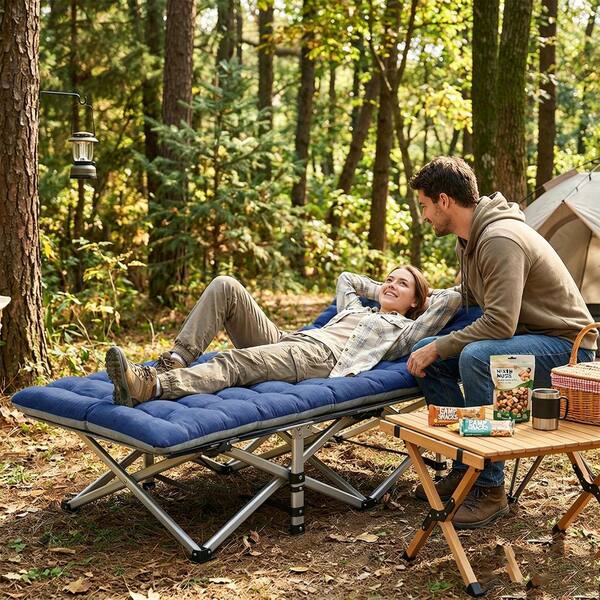 BOZTIY Folding Camping Cot XL with Carry Bag, Double Layer Oxford