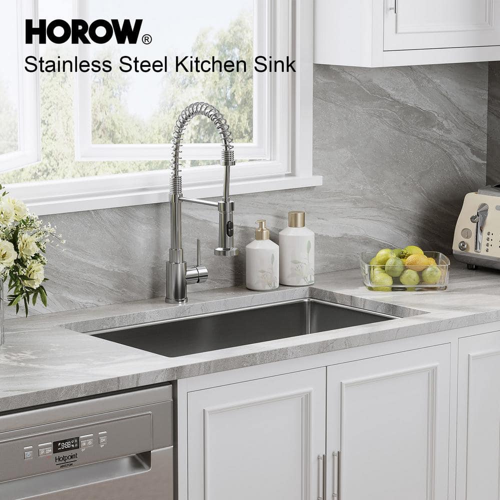 Elaina 32" Single Bowl Stainless Steel Kitchen Sink with Grid and Strainer