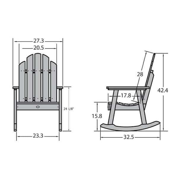 Rocking chair dimensions discount standard