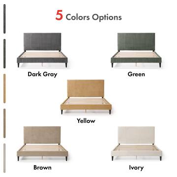 Furniture of America Claude Beige Fabric Frame Queen Platform Bed Removable Corduroy (Cover Only) EC-7231IV