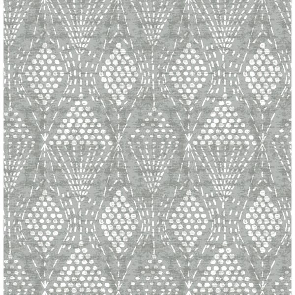 A-Street Prints Grady Grey Dotted Geometric Wallpaper Sample