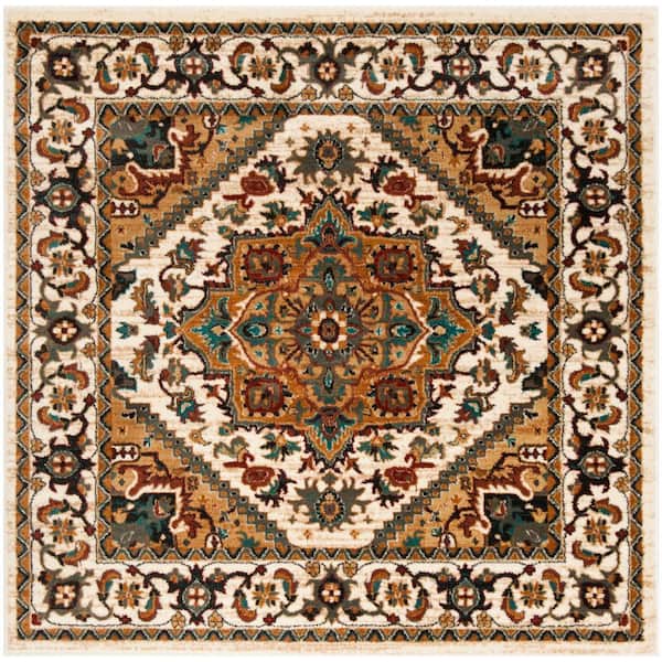 SAFAVIEH Summit Ivory 7 ft. x 7 ft. Square Border Area Rug
