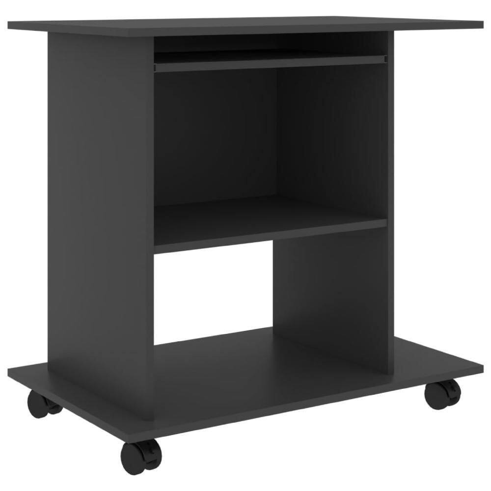 Gulo 32 in. Gray Wood Computer Desk with 2 Shelves and Keyboard Tray