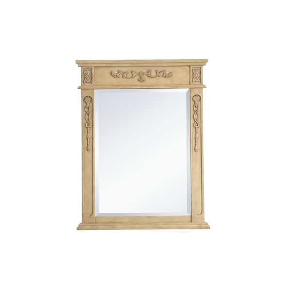Unbranded Medium Rectangle Antique Beige Contemporary Mirror (36 in. H x 28 in. W)